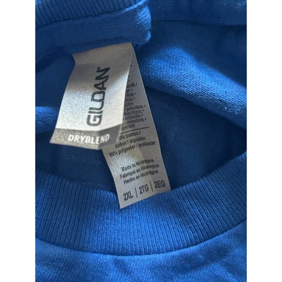 NWOT Gildan Liberty High School Baseball 50 Yrs 1973-2023 Blue T Shirt Size 2XL - Picture 6 of 7